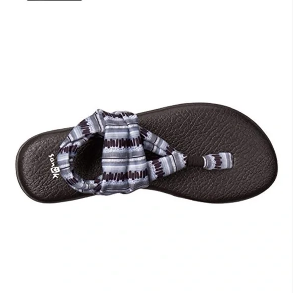 Sanuk Yoga 2 Black+White Island Stripe Sandal - Picture 5 of 10